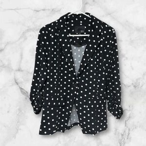 Kaii Black Blazer with White Polka Dots size large